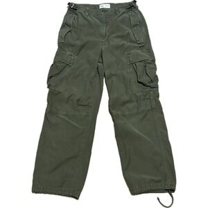 TNA Aritzia Green Cargo Pants Wide Leg Utility Streetwear Gorpcore Size 6